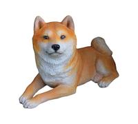 Dog Sitting in The Courtyard Statue - Dog Statues Resin Sculpture | Shiba Inu Resin Sculpture Collectibles Model Garden | Animal Ornament Home Display Puppy Decorations For Patio Lawn