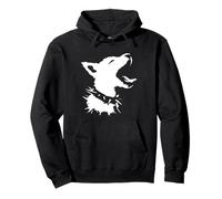 Dog Skull Punk Y2k Cute Creepy Puppy Goth Black Alt Gothic Pullover Hoodie