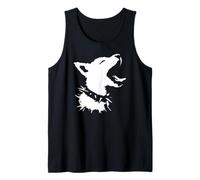 Dog Skull Punk Y2k Cute Creepy Puppy Goth Black Alt Gothic Tank Top