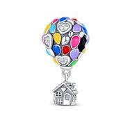 Dog Skull Spaceman Travel Holiday Daughter Birthday Charm Bead Pendant 925 Sterling Silver Compatible With Pandora Charm Moments Bracelet (House Up Balloon Love Heart House)