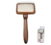 Dog Slicker Brush, Large Dog Brush, Professional Doodles Brush, for Poodles, Goldendoodles and Labradoodles, Easy To Remove Tangles, Mats and Fluff, Wood/125(A-1,15.5x7x5cm)