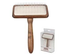 Dog Slicker Brush, Large Dog Brush, Professional Doodles Brush, for Poodles, Goldendoodles and Labradoodles, Easy To Remove Tangles, Mats and Fluff, Wood/125(A,15.5x11x5cm)
