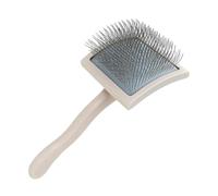 Dog Slicker Brush - Wire Grooming Comb for Pet Hair Removal, Loose Hair Shedding Tool with Comfortable Wood Handle for Long Short Coat Dogs, Brush Small Medium Large Breeds