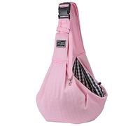 Dog Sling Carrier for Small and Medium Dog up to 20 Lbs with Comfortable Adjustable Padded Shoulder for Outdoor Traveling Walking Subway (Pink)