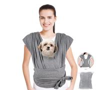 Dog Sling Carrier for Small Dogs, Front Handsfree Cat Sling Carrier Adjustable Size Anti-Anxiety Pet Sling, Soft Cotton Fabric, Reducing Back Pain, Suitable for 0-15 Pound Puppies (Dark Grey)