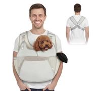 Dog Sling Carrier for Small Dogs with Hard Bottom Support, Breathable Mesh Pet Front Carrier with Soft Pad, Adjustable Hands Free Dog Carrier Backpack for Travel, Hiking, Walks Anti Anxiety (Grey,S)