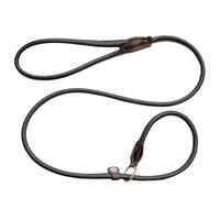 DOG SLIP LEAD REAL SOFT ROLLED LEATHER CHOKER TRAINING LEASH 120cm long - 47 inch (BROWN, Diameter 8mm/ 120cm long - 47 inch)