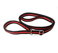 Dog Slip Lead Training Walking Leash 60" Long Obedience Slip On Dog Lead Soft Comfortable Air Webbing In (Black/Red, 25mm)