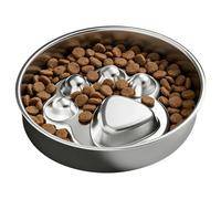 Dog Slow Feed Bowl, Stainless Steel Dish Kit, Non Slip Base with Controlled Eating Pattern, Premium Pet Food Bowls, Bowl with Modern Style, Feeding Tool for Behavior Training