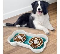 Dog Slow Feeder Bowl 360° Rotating Dog Slow Feeding Bowl with Non Slip Suction Cup Slow Eating Dog Bowl 17x10x3 Inch Pet Food Bowl for Large/Medium/Small Dog