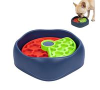 Dog Slow Feeder Bowl, Anti-Slip Interactive Treat Dish with 3-Layer Rotation Design, Prevents Choking for Small Medium Large Pets During Mealtime Training and Healthy Eating (Green And Red)