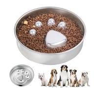 Dog Slow Feeder | Dog Bowl for Fast Eaters | Anti-Choking Stainless Steel Plate Food Dish, Pet Supplies Bloat Stop for Fast Eaters Training