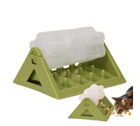 Dog Slow Food Feeder Toy, Treat Dispensing Puzzle Toys Training Interactive, Adjustable Rotating(Green)