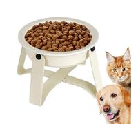 Dog slowFeeder Bowl, 15.6 x 15.6 x 9.7 cm, Ceramic Pet Bowl with Iron Stand, 200 ml, Anti-Throttle, Slow Feeding Dish for Dogs, Puppies, Durable, Non-Slip, Indoor Water Bowl, Healthy Food