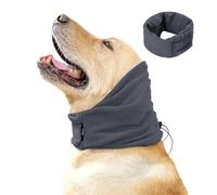 Dog Snood Earmuffs Calming Hood Neck and Ears Warmer Comfort Adjustable Noise Reducing Dog Warmer Ear Protectors Covers for Anxiety Relief (Gray, L)