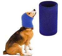 Dog Snood Neck and Ears Warmer Hoodie for Pets - Noise Protection Ear Wraps Hat for Comfort, Grooming, Anti-anxiety - Helps Calm at Noise Place (Blue L)