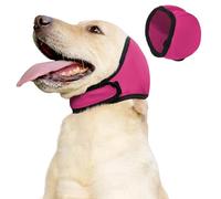 Dog Snood Swim Ear Protectors, Comfort Dog Ear Muffs Noise Protection, Waterproof Adjustable Cat Ear Shower Wrap, Pet Snood Ear Covers for Anxiety Relief,Swimming,Grooming (Rose Red, M)