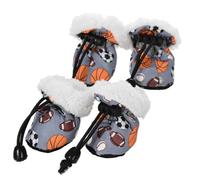 Dog Snow Shoes, Pack of 4 Non-Slip Fleece Protective Boots for Dogs the Ice Floor - Warm Dog Shoes for Doberman, Pinscher, Corgi, Poodle, German Shepherd Anulely