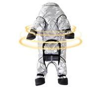 Dog Snowsuit - Waterproof, Silver, Black Fabric, Puppy Coat with Reflective Properties, Protection from Cold, Designed for Daily Walks, Hiking, Playing in the Garden, Rice