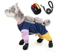 Dog Snowsuit with Attached Boots, 2026 New Anti Dirt Paw Protector Pants Dogs Suspender Boots, Dog Shoes Paw Protector for Outdoor Winter Snow Hiking Walking, for Small & Medium-Sized (Mix,S)