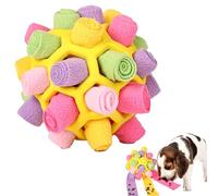 Dog Snuffle Ball Toy, Mental Stimulation Chew Toy for Dogs & Cats, 14cm Licking Mat Treat Dispensing Ball with Hollow Design, Slow Feeder for Fast Eaters, Durable TPR for Aggressive Chewers