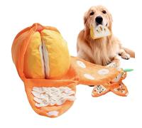 Dog Snuffle Mat | Dog Snuffle Toy Orange - Plush with Squeaky Paper Feed Puzzle for Self-Entertaining Puppy Medium Large Breed Mental Stimulation Scent Work