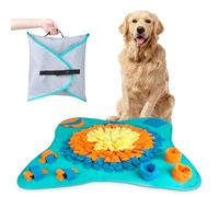 Dog Snuffle Mat with Clicker - Dog Puzzle Toy for Enrichment, Mental Stimulation, Fighting Boredom - Slow Feeder & Activity Rug - Adjustable Drawstring, Non-Slip Base