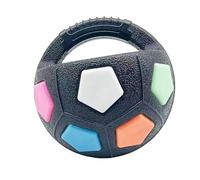 Dog Soccer Toy for Aggressive Chewers,Interactive Self-Play Training for Border Collie/Labrador/Corgi,Durable Pet Football for Indoor&Outdoor (black&colour, Medium)