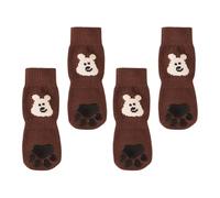 Dog Socks - 4 Pieces Soft Socks with Adjustable Strap - Dog Socks with Non-Slip Grip - for Large Dog Breeds, Indoor Floor Use, Salty