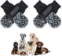 Dog Socks Paws Stop Licking 2 Pairs Dog Shoes with Grippers Anti-Slip Dog Boots Prevent from Licking Paws for Senior Dogs on Hardwood Floor (GREY, M)