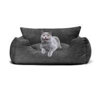 Dog Sofa Bed, Pet Sofa Bed, Cat Sofa, Fluffy Plush Dog Bed with Removable Comfy Plush Cover And Non Slip Bottom for Small Medium Dogs And Cats,gray,M