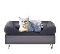 Dog Sofa for Small Pets, Dog Sofas and Chairs, Dog Beds with Soft Velvet Fabric, Wooden Frame, Cat Bed, Pet Sofa for Medium Dogs, Grey