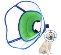 Dog Soft Cone Collar for Post-Surgery Recovery, Adjustable Buster Collar Prevents Licking, Anti-Bite Lick Wound Healing Safety Practical Plastic - Size M Blu