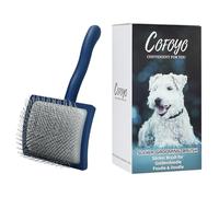 Dog Soft Slicker Brush for Long Haired Dogs and Cats- Doodle Brushes for Grooming- Long Pin Dog Hair Brush for Shedding- Daily Use to Clean Loose Fur & Dirt-L