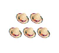 Dog Sombrero Hat Pet Carnival Costume Straw Mexican Hat Parent-Child Straw Hats for Mexican Cowboy Carnival Decorations