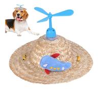 Dog Sombrero Hat | Woven Straw Caps With Propellers,Adjustable Small Dog Sombrero Hat, Mexican Photo Prop For Dog/Puppy/Cat/K-itty, Small Pets