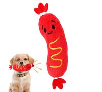 Dog Sound Plush Toy - 20x5.5cm Hot Dog Chew Toy, Pet Teething Squeak Plush, Durable Interactive Chew Doll | for Puppies, Puppy Play, Training & healthy chewing habits