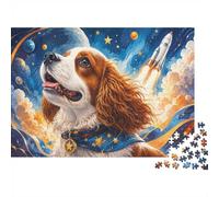Dog Space Rocket 1000 Piece Mini Jigsaw Puzzle For Adults Gift Idea | 70x50cm Cardboard Puzzle Lovers Family Bonding Puzzle Assembly Birthday Gift Home Decor