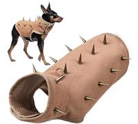 Dog Spike Vest, Dog Harness Coat with Removable Spikes Adjustable Dog Harness Protection Vest Durable Anti-Bite Dog Security Harness for Medium Large Dogs(XS)