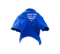Dog Spring Shirt With Funny Words- "STILL LIVE With My- Parents-" Blue/Black Pullover Clothing Apparel Dog Shirts For Large Dogs