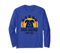 Dog Squad for Life: Canine Lover Paw Long Sleeve T-Shirt, Adult Unisex, Royal Blue, M