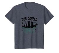 Dog Squad Goals Pet Lover Silhouette Paw T-Shirt, Kids, Heather Blue, 8 Years