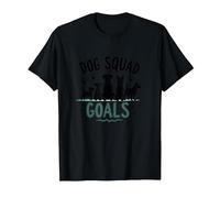 Dog Squad Goals Pet Lover Silhouette Paw T-Shirt, Men, Black, L