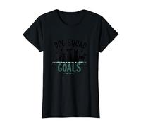 Dog Squad Goals Pet Lover Silhouette Paw T-Shirt, Women, Black, L
