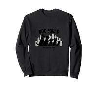 Dog Squad: Unleash the Pack - Urban Canine Crew Graphic Sweatshirt, Adult Unisex, Black, L