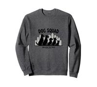 Dog Squad: Unleash the Pack - Urban Canine Crew Graphic Sweatshirt, Adult Unisex, Dark Heather Grey, M