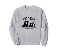 Dog Squad: Unleash the Pack - Urban Canine Crew Graphic Sweatshirt, Adult Unisex, Heather Grey, S