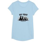 Dog Squad: Unleash The Pack - Urban Canine Crew Graphic T-Shirt, Girls, Baby Blue, XS