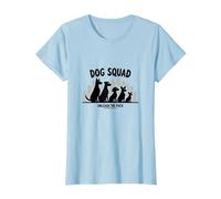 Dog Squad: Unleash The Pack - Urban Canine Crew Graphic T-Shirt, Women, Baby Blue, XL