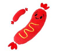 Dog Squeak Toys - Hot Dog Plush Chewing Unit Pack, Soft Puppy Chew Supplies, Squeaky Grinding Teeth Plush Toy | Playful Activity For Pets Trainers Apartments Bedrooms Living Rooms Outdoor Spaces